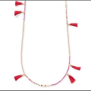 Kendra Scott Pink and Gold Augusta Tassel Necklace